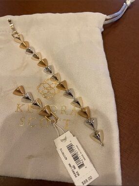 Kendra Scott Two-Tone Gold and Silver Chevron Link Bracelet Broken